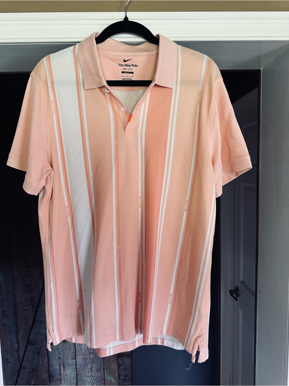 Nike Men’s Peach Stripe Polo Shirt